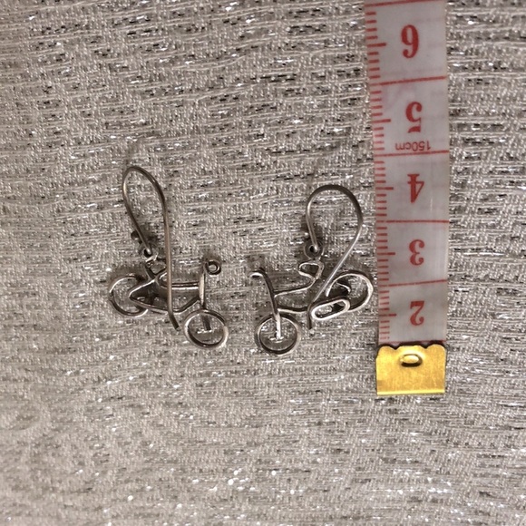 Handmade 🚲 Sterling Silver Earrings - Picture 4 of 5